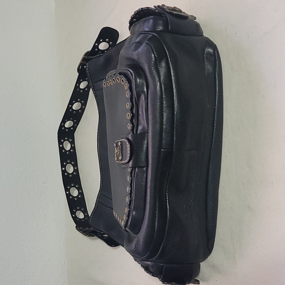 MICHAEL KOR Rare Black Leather Studded Shoulder Bag - Picture 5 of 9